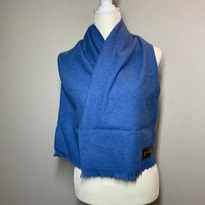 LOWLAND GLEN blue 100% wool scarf made in Scotland mens womens